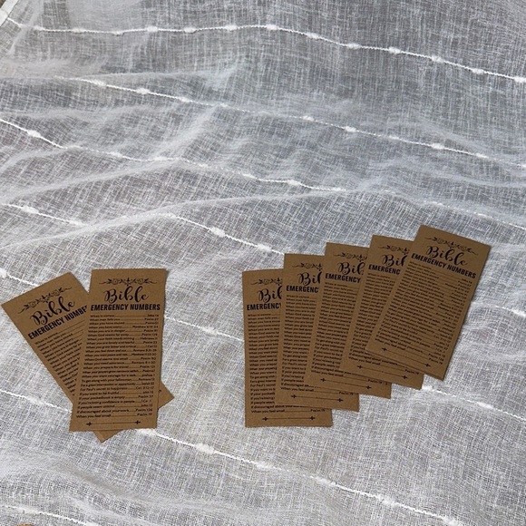 Bible Emergency Numbers Bookmark Bible Page Marker Qty 25 Brown Card Stock NWOT - Picture 6 of 6